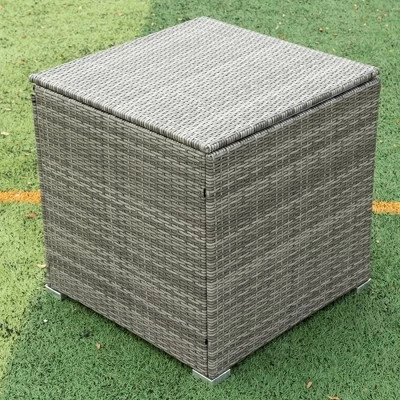 4pc Wicker Patio Seating Set With Cushions - Gray/Beige - GODEER 8 4pc Wicker Patio Seating Set With Cushions - Gray/Beige - GODEER - Image 8
