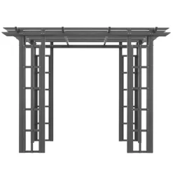 Outsunny 9' X 9' Vinyl Flat Top Pergola, Grape Trellis Outdoor Gazebo, For Garden, Patio, Backyard, Deck -Quality Garden Outdoor Store GUEST 122ce659 ac5f 46c1 80cb 95bbec075bbd