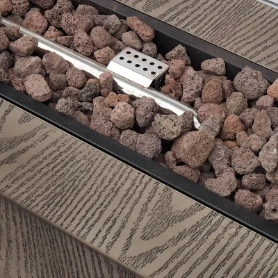 Wellington 48" Rectangular Iron Gas Fire Pit With Tank Holder - Brown - Christopher Knight Home 4 Wellington 48" Rectangular Iron Gas Fire Pit With Tank Holder - Brown - Christopher Knight Home - Image 4