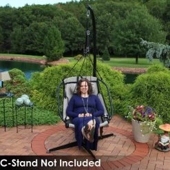 Sunnydaze Decor Sunnydaze Outdoor Olefin Hanging Hammock Chair Swing With Armrests, Side Pouch, Pillow, And Footrest - Beige -Quality Garden Outdoor Store GUEST 139f0317 1be6 4b71 8f1e 8d766c60f741