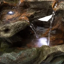 10" Resin 3-Tier Mossy Tabletop Fountain With LED Lights Gray - Alpine Corporation -Quality Garden Outdoor Store GUEST 13c19627 64b4 4c60 a5d3 31f40b5aed60