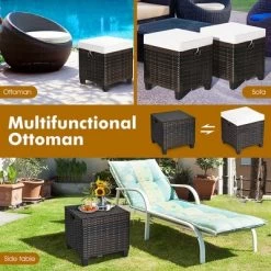 Costway 2PCS Patio Rattan Ottoman Cushioned Seat Beige 15 Costway 2PCS Patio Rattan Ottoman Cushioned Seat Beige -Quality Garden Outdoor Store GUEST 13c4f3da 013e 49f7 9374 cf7e89ab0cce