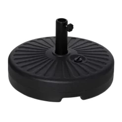 Outsunny Fillable Patio Umbrella Base Stand, Round Plastic Umbrella Holder For Outdoor, Patio, Garden, Deck And Beach, Fit Dia 38mm Pole, Black -Quality Garden Outdoor Store GUEST 143dae88 b16d 4717 ad31 e318de069148