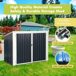 Costway 6x3FT Horizontal Storage Shed 68 Cubic Feet For Garbage Cans Tools Accessories 11 Costway 6x3FT Horizontal Storage Shed 68 Cubic Feet For Garbage Cans Tools Accessories -Quality Garden Outdoor Store GUEST 1449d4a0 440a 4999 9dde 877e11ca9b71