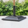 Outsunny 20 Lbs Patio Market Umbrella Base Stand Resin Parasol Holder Square With Beautiful Decorative Pattern, For Φ1.5", Φ1.89" Pole