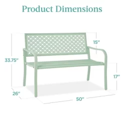 Best Choice Products Indoor Outdoor Steel Garden Bench W/ Geometric Backrest, Foot Levelers 16 Best Choice Products Indoor Outdoor Steel Garden Bench W/ Geometric Backrest, Foot Levelers -Quality Garden Outdoor Store GUEST 14b96b09 e68f 4da3 b46f 4639497fd040