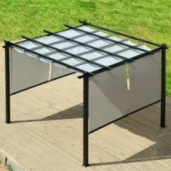 Aoodor 10 X 13 Ft Outdoor Pergola With Retractable Canopy, Aluminum Frame, 4 Pieces Patio Sun Shade Shelter For Backyard, Deck 10 Aoodor 10 X 13 Ft Outdoor Pergola With Retractable Canopy, Aluminum Frame, 4 Pieces Patio Sun Shade Shelter For Backyard, Deck -Quality Garden Outdoor Store GUEST 15df4ef6 42c5 42a3 bbab cbf130b664e9