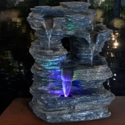 Sunnydaze Decor Sunnydaze Indoor Decorative Five Stream Rock Cavern Tabletop Water Fountain With Multi-Colored LED Lights - 13" -Quality Garden Outdoor Store GUEST 166acb48 3aab 4c8e 841d 8bbc10a75fb6
