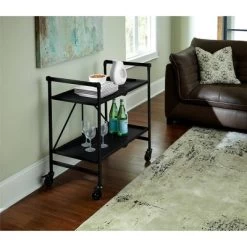 Indoor/Outdoor Folding Serving Cart With Wheels & Shelves - Black - Room & Joy -Quality Garden Outdoor Store GUEST 1705fe59 c5b0 47c8 be8c a51406ef66e9