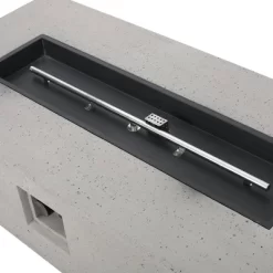 Cape Coral 5pc Aluminum And MGO Seating Set With Fire Table Khaki/Light Gray - Christopher Knight Home -Quality Garden Outdoor Store GUEST 173ee431 ee21 43e6 a981 6a30882eb599