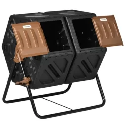 Outsunny Rotating Composter, 34.5 Gallon Dual Chamber Compost Bin With Ventilation Openings And Steel Legs -Quality Garden Outdoor Store GUEST 1787cd62 d5ba 4e61 a68d 8e44cd6b2a70