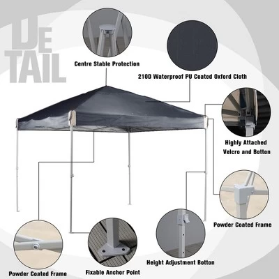 Aoodor 10' X 10' Pop Up Canopy Tent With Removable Mesh Sidewalls, Portable Instant Shade Canopy With Roller Bag 6 Aoodor 10' X 10' Pop Up Canopy Tent With Removable Mesh Sidewalls, Portable Instant Shade Canopy With Roller Bag - Image 6