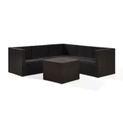 Palm Harbor 6pc Outdoor Wicker Sectional Set - Gray - Crosley -Quality Garden Outdoor Store GUEST 17e0f11b cbbc 4eb5 9a42 d38cd86c0603