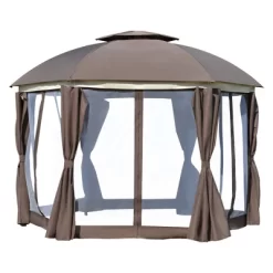 Outsunny 12' X 12' Round Outdoor Gazebo, Patio Dome Gazebo Canopy Shelter With Double Roof, Netting Sidewalls And Curtains, Zippered Doors, Strong Steel Frame 12 Outsunny 12' X 12' Round Outdoor Gazebo, Patio Dome Gazebo Canopy Shelter With Double Roof, Netting Sidewalls And Curtains, Zippered Doors, Strong Steel Frame -Quality Garden Outdoor Store GUEST 17f3bc20 3e89 45dd 9d9e 9f5f0b6059e2
