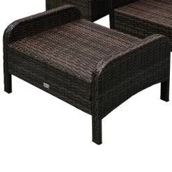 Outsunny 5 Piece Rattan Wicker Lounge Chair, Outdoor Patio Conversation Set With 2 Cushioned Chairs, 2 Ottomans & Tempered Glass Top Coffee Table 10 Outsunny 5 Piece Rattan Wicker Lounge Chair, Outdoor Patio Conversation Set With 2 Cushioned Chairs, 2 Ottomans & Tempered Glass Top Coffee Table -Quality Garden Outdoor Store GUEST 180660eb 7b0e 43fa a4da 6256a743a867