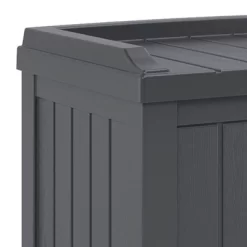 Suncast 22-Gallon Outdoor Patio Backyard Deck Box Storage Bench And 30-Gallon Hideaway Trash Waste Bin With Latching Lid, Cyberspace -Quality Garden Outdoor Store GUEST 186326bc 0ea4 4b2c bfb8 02043b1bbcbd