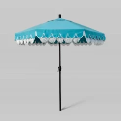 7.5' Sunbrella Scallop Base Fringe Market Patio Umbrella With Push Button Tilt - Bronze Pole - California Umbrella -Quality Garden Outdoor Store GUEST 18aa08ee 3d95 4254 af21 7eff31a0e050