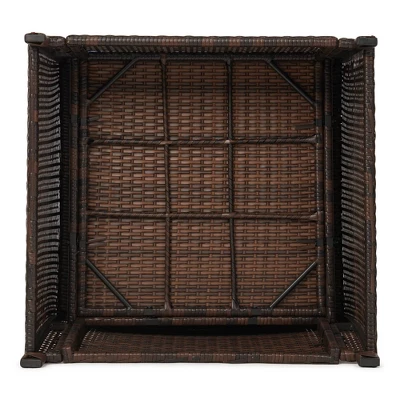 6pc Wicker Outdoor Conversation Set With Cushions & Ottomans - Orange - EDYO LIVING 11 6pc Wicker Outdoor Conversation Set With Cushions & Ottomans - Orange - EDYO LIVING - Image 11