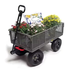 Gorilla Cart GORMP-12 5 Cubic Feet 1200 Pound Capacity Heavy Duty Durable Steel Multi Use Quick Dump Wagon Utility Cart W/ 2 In 1 Towing Handle, Gray -Quality Garden Outdoor Store GUEST 19313ce0 7678 48d9 92dd 893ace85482a