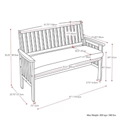 Outdoor Bench - Whitewash - CorLiving -Quality Garden Outdoor Store GUEST 193a8b94 0564 455c b156 7b043586ed2f