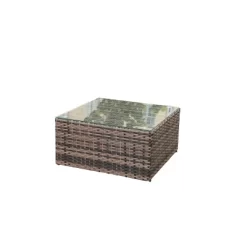 4pc Wicker Patio Sectional Seating Set With Sofa, Arm Chair, Ottoman & Accent Table - Brown/Beige - GODEER 17 4pc Wicker Patio Sectional Seating Set With Sofa, Arm Chair, Ottoman & Accent Table - Brown/Beige - GODEER -Quality Garden Outdoor Store GUEST 195bfe56 bb91 48af a82d 4f9572bd054c