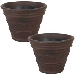 Sunnydaze Decor Sunnydaze Indoor/Outdoor Patio, Garden, Or Porch Weather-Resistant Double-Walled Laurel Flower Pot Planter - 13" - Rust Finish -Quality Garden Outdoor Store GUEST 197cf6e9 a672 4021 9753 befe4369882d