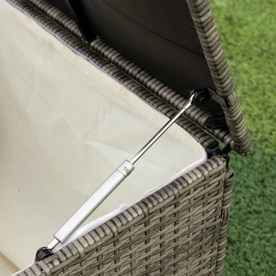 4pc Wicker Patio Seating Set With Cushions - Gray/Beige - GODEER 14 4pc Wicker Patio Seating Set With Cushions - Gray/Beige - GODEER - Image 14