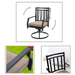 7pc Patio Dining Set With Rectangle Table With 2.6" Umbrella Hole & 360 Swivel Cushioned Arm Chairs - Captiva Designs 10 7pc Patio Dining Set With Rectangle Table With 2.6" Umbrella Hole & 360 Swivel Cushioned Arm Chairs - Captiva Designs -Quality Garden Outdoor Store GUEST 19f13da6 0361 4897 8d7a 6ec2868ce687