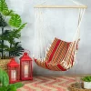 Northlight 21" X 34" Striped Hammock Chair With Padding And Wooden Bar - Red/Yellow