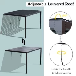 Aoodor Outdoor Louvered Pergola Adjustable Louvered Sloping Roof Wall-Mounted Pergola 14 Aoodor Outdoor Louvered Pergola Adjustable Louvered Sloping Roof Wall-Mounted Pergola -Quality Garden Outdoor Store GUEST 1ac92571 0a96 45a9 bd0e ad319d00ac7c