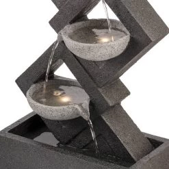 39" Resin Indoor/Outdoor Soothing 4-Tier Zen Fountain With LED Lights Gray - Alpine Corporation -Quality Garden Outdoor Store GUEST 1b89e33f fcb9 445c 8bf5 c9df9b227269