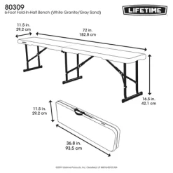 Folding Bench White Granite - Lifetime -Quality Garden Outdoor Store GUEST 1bb2c2c3 4943 49e0 a12b da7aba6ac832