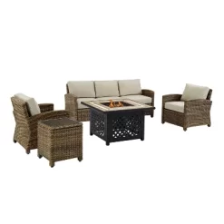 Bradenton 5pc Outdoor Wicker Conversation Set With Fire Table - Crosley -Quality Garden Outdoor Store GUEST 1c34ed3a 371b 407b b655 ec015a56502b