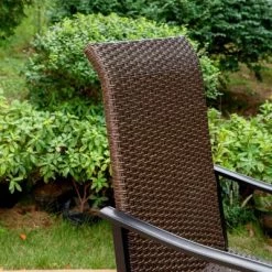 3pc Patio Conversation Set With Wicker Rattan Chairs & Square Coffee Table With Umbrella Hole - Captiva Designs -Quality Garden Outdoor Store GUEST 1cab79ef 3c9a 4931 ab6c 1c09b18fad56