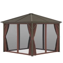 Outsunny 10x10 Hardtop Gazebo With Aluminum Frame, Permanent Metal 9 Outsunny 10x10 Hardtop Gazebo With Aluminum Frame, Permanent Metal -Quality Garden Outdoor Store GUEST 1cb9b5b9 ebe2 46cc 9292 e8cb1a25f2b1