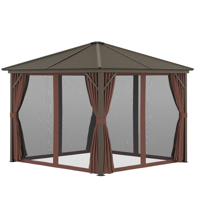 Outsunny 10x10 Hardtop Gazebo With Aluminum Frame, Permanent Metal 3 Outsunny 10x10 Hardtop Gazebo With Aluminum Frame, Permanent Metal - Image 3