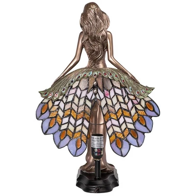 Design Toscano Peacock Priestess Tiffany-Style Stained Glass Illuminated Sculpture 4 Design Toscano Peacock Priestess Tiffany-Style Stained Glass Illuminated Sculpture - Image 4