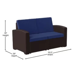 Flash Furniture Seneca Faux Rattan Loveseat With All-Weather Cushions -Quality Garden Outdoor Store GUEST 1d3f695d 06e6 4b7f 9c34 f375bb5724a7