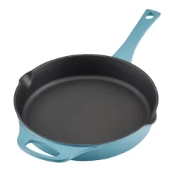 Rachael Ray Premium RUST-RESISTANT Cast Iron Skillet 10" Agave Blue -Quality Garden Outdoor Store GUEST 1de568b8 3e2c 40ea a51c fa6d1d93ea50