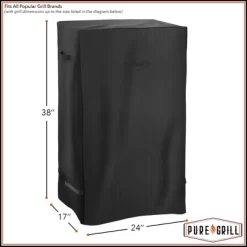Pure Grill 40-inch Smoker BBQ Grill Cover For Electric Vertical Smokers, Universal Fit Cover - 24" X 17" X 38" -Quality Garden Outdoor Store GUEST 1ef1a50d e866 4db2 ab04 c0a0a01ff84d