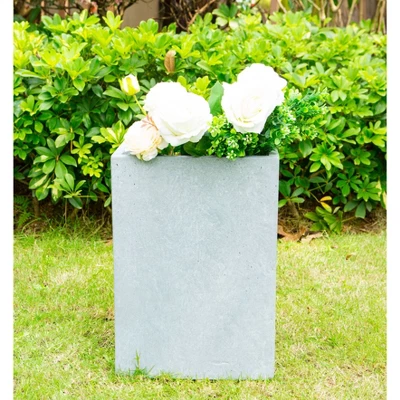 Medium Kante Lightweight Tall Outdoor Square Concrete Planter Slate Gray - Rosemead Home & Garden, Inc. 1 Medium Kante Lightweight Tall Outdoor Square Concrete Planter Slate Gray - Rosemead Home & Garden, Inc.