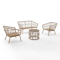 Juniper 4pc Outdoor Wicker Conversation Set - Cream/Natural -Crosley 18 Juniper 4pc Outdoor Wicker Conversation Set - Cream/Natural -Crosley -Quality Garden Outdoor Store GUEST 2087421c de5f 4666 b5bd 719e3f6513d7