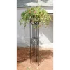 70" Tall Iron Squares-on-Squares Pylon Trellis Graphite Powder Coat Finish - Achla Designs