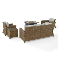 Bradenton 5pc Outdoor Wicker Conversation Set With Fire Table - Crosley -Quality Garden Outdoor Store GUEST 20d88c7b 39d1 4261 acf6 74a6429b234d