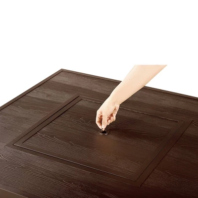 42" Square Aluminum 55000 BTUs Propane Contemporary Fire Table With 2 Covers - Oakland Living 4 42" Square Aluminum 55000 BTUs Propane Contemporary Fire Table With 2 Covers - Oakland Living - Image 4