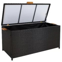 Sunnydaze Decor Sunnydaze 75 Gallon Indoor/Outdoor Acacia Wood And Resin Wicker Storage Deck Box With Hinged Lid -Quality Garden Outdoor Store GUEST 211391f7 2bc3 4866 87dc e66fd36b2410