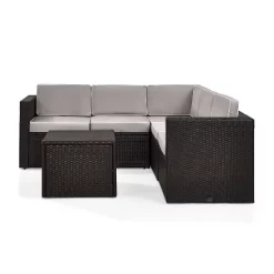 Palm Harbor 6pc Outdoor Wicker Sectional Set - Gray - Crosley -Quality Garden Outdoor Store GUEST 21fe9834 e616 4013 94f2 9716ce5d4b88