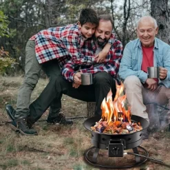 Costway Portable Fire Pit Outdoor 58,000 BTU Propane Patio Lava Rocks Camping Events