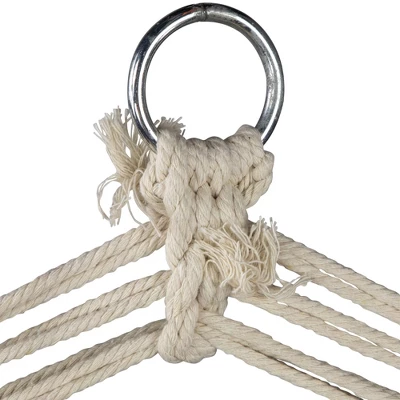 Northlight 21" X 34" Striped Hammock Chair With Padding And Wooden Bar - Red/Yellow 5 Northlight 21" X 34" Striped Hammock Chair With Padding And Wooden Bar - Red/Yellow - Image 5