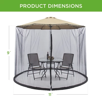 Best Choice Products 9ft Adjustable Bug Screen Accessory For Outdoor Patio Umbrella W/ Polyester Net, Fillable Base 6 Best Choice Products 9ft Adjustable Bug Screen Accessory For Outdoor Patio Umbrella W/ Polyester Net, Fillable Base - Image 6